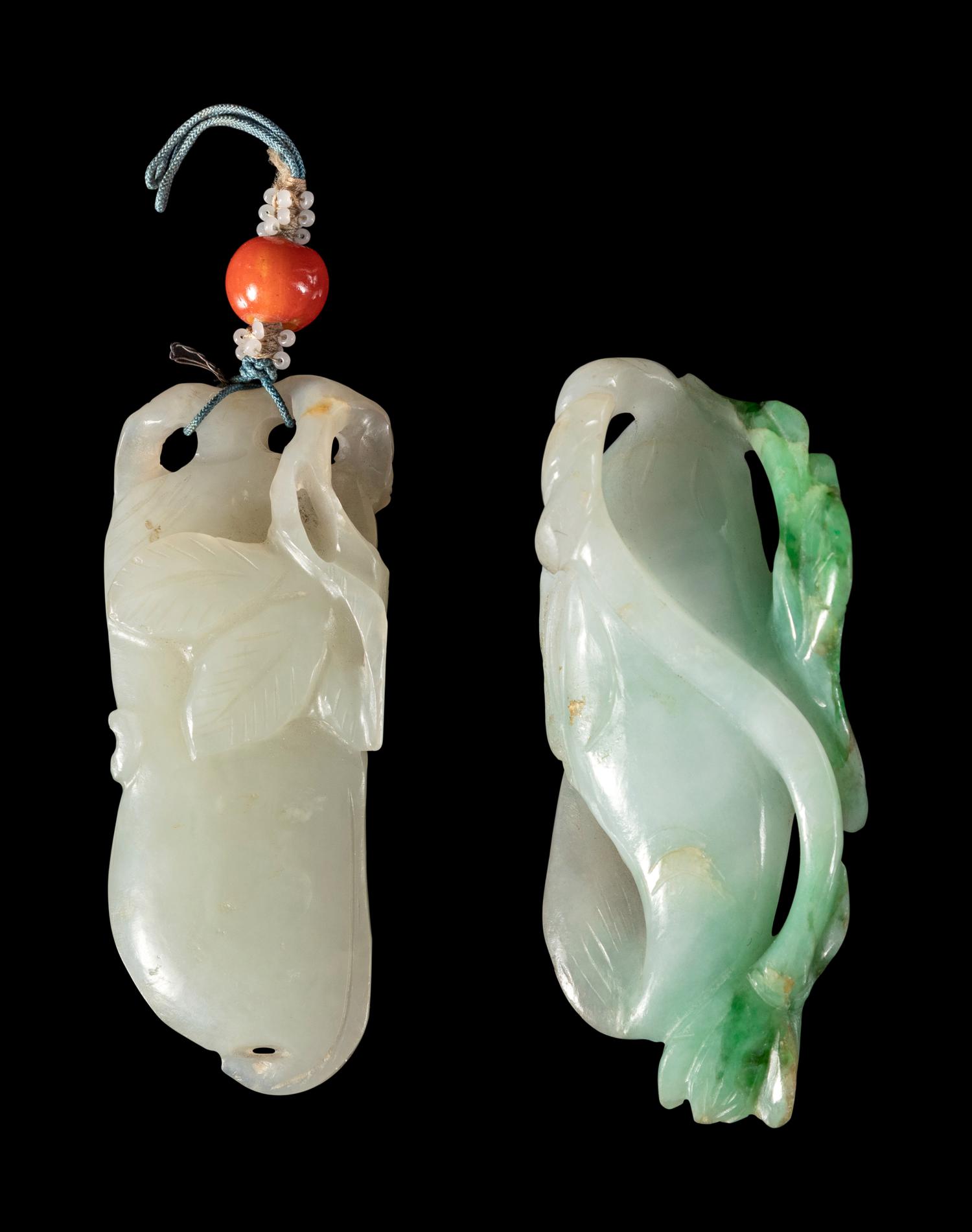 Two Chinese Jade and Jadeite Pendants