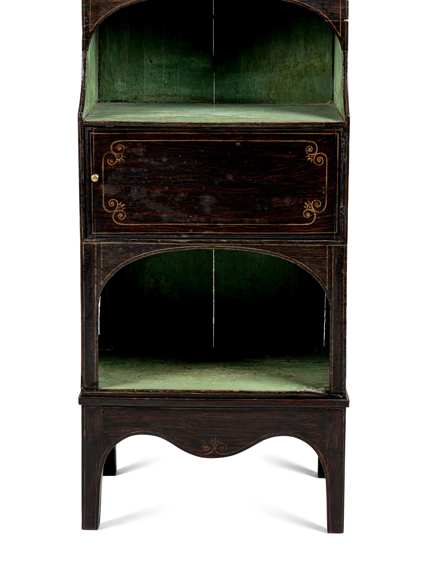 A Late Regency Rosewood Grain-Painted Etagère