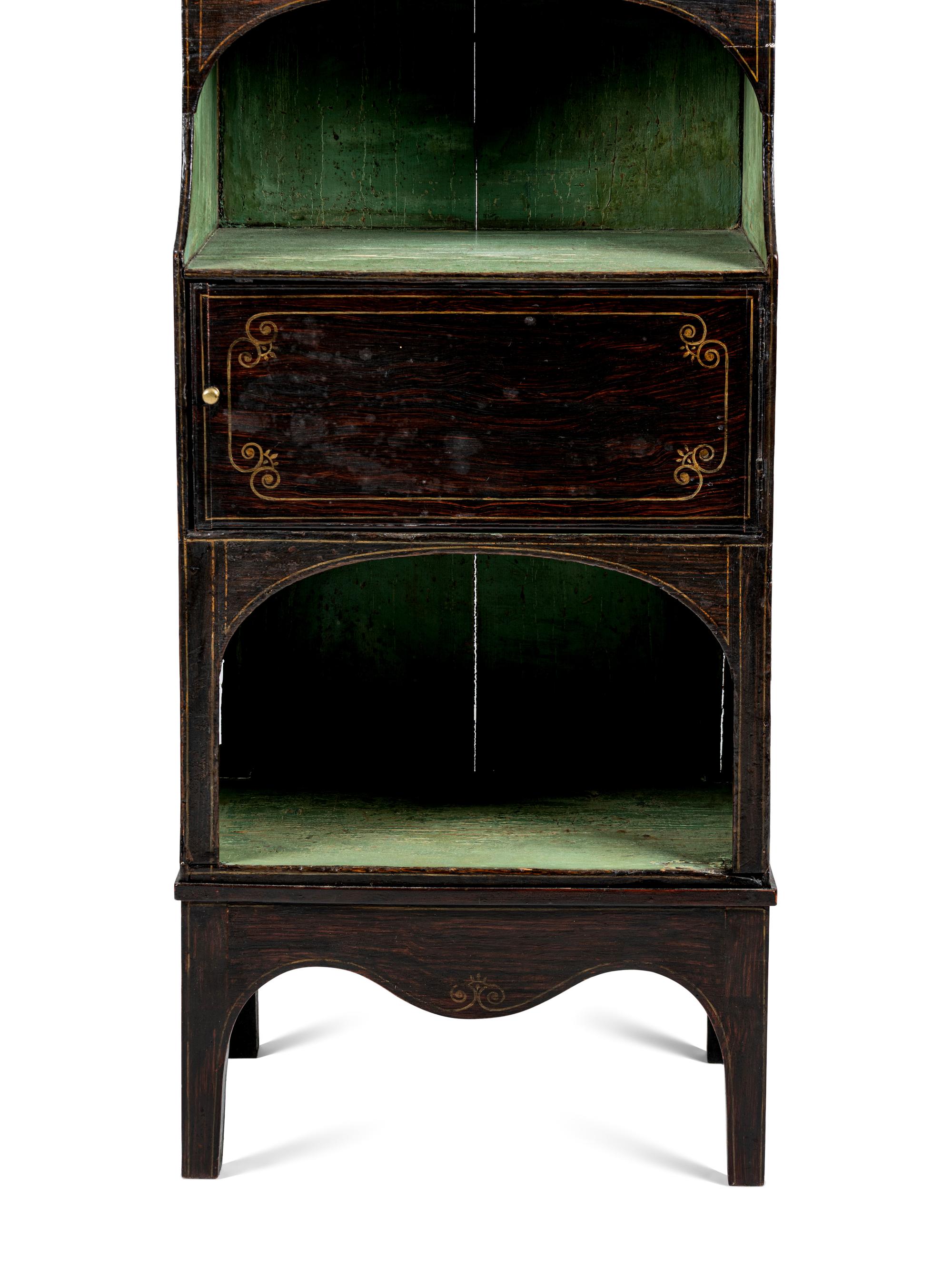 A Late Regency Rosewood Grain-Painted Etagère