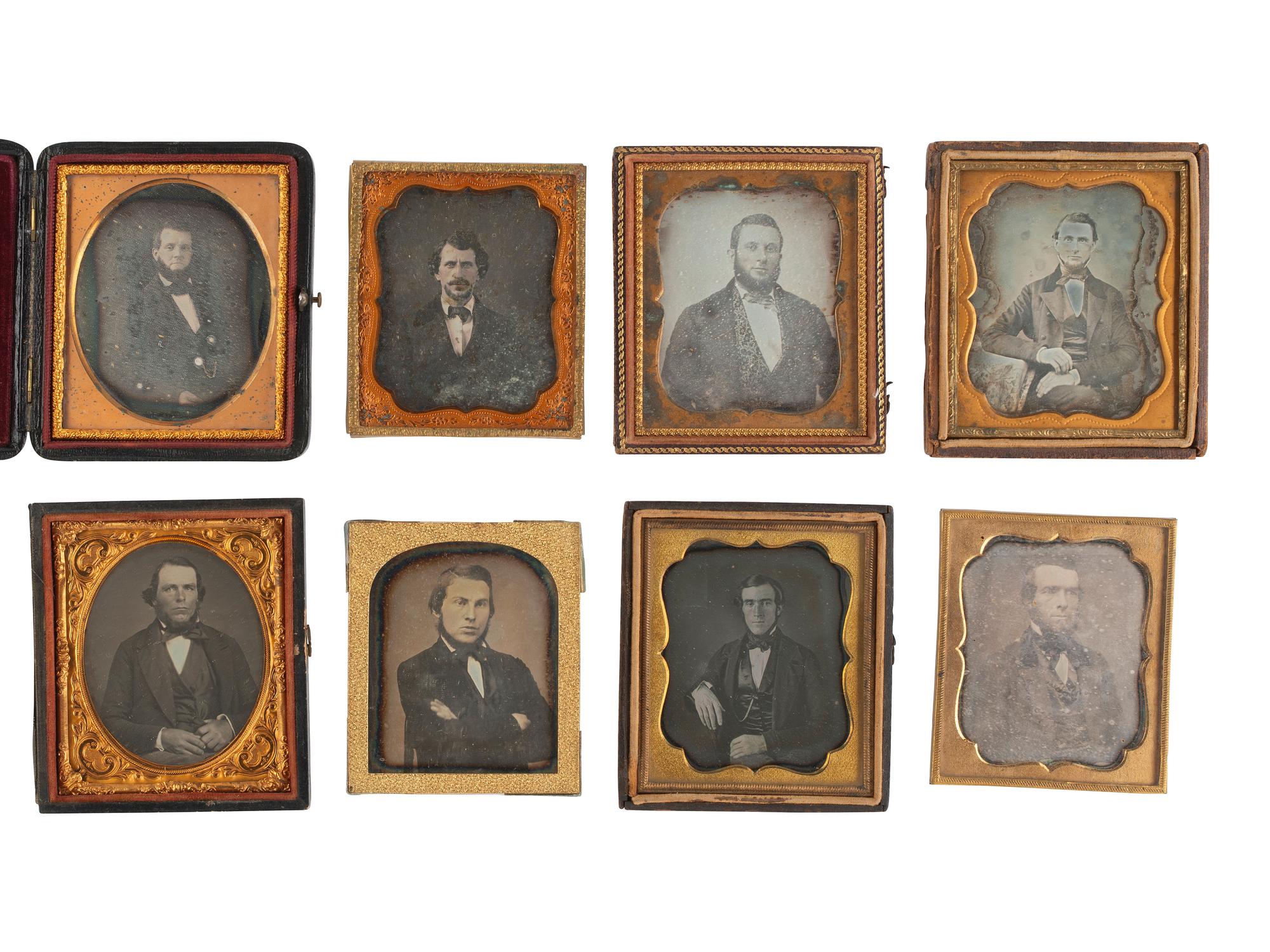 [EARLY PHOTOGRAPHY]. 32 sixth plate daguerreotypes of men with beards, incl. example by BOGARDUS.