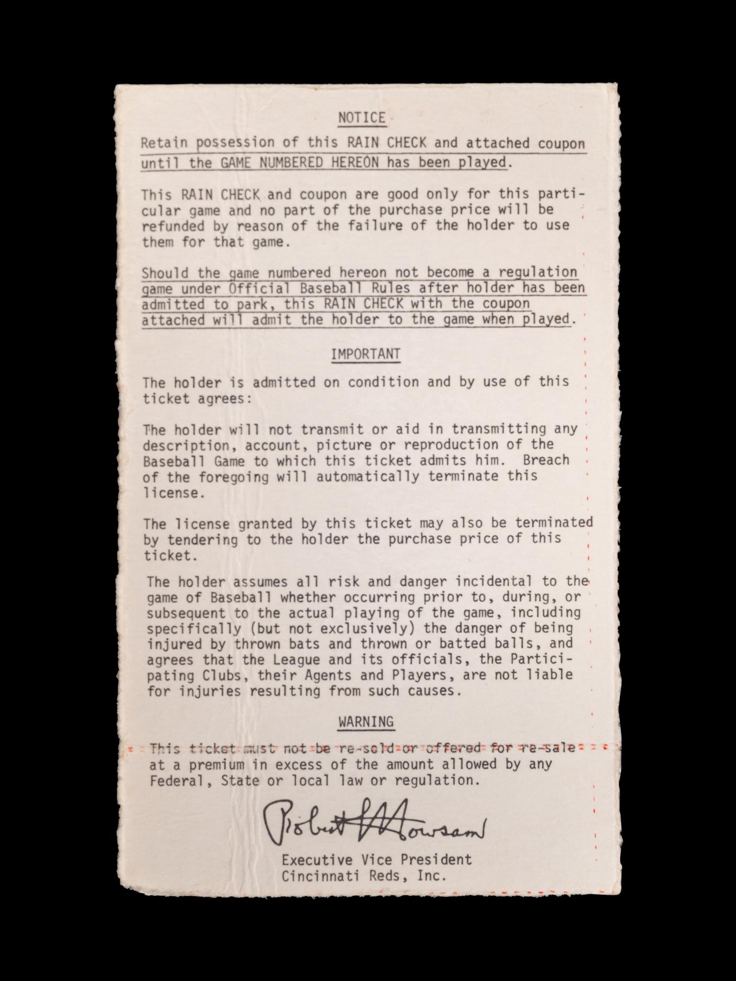 A Group of Significant 1972 Tickets From the Final Games of Roberto Clemente,