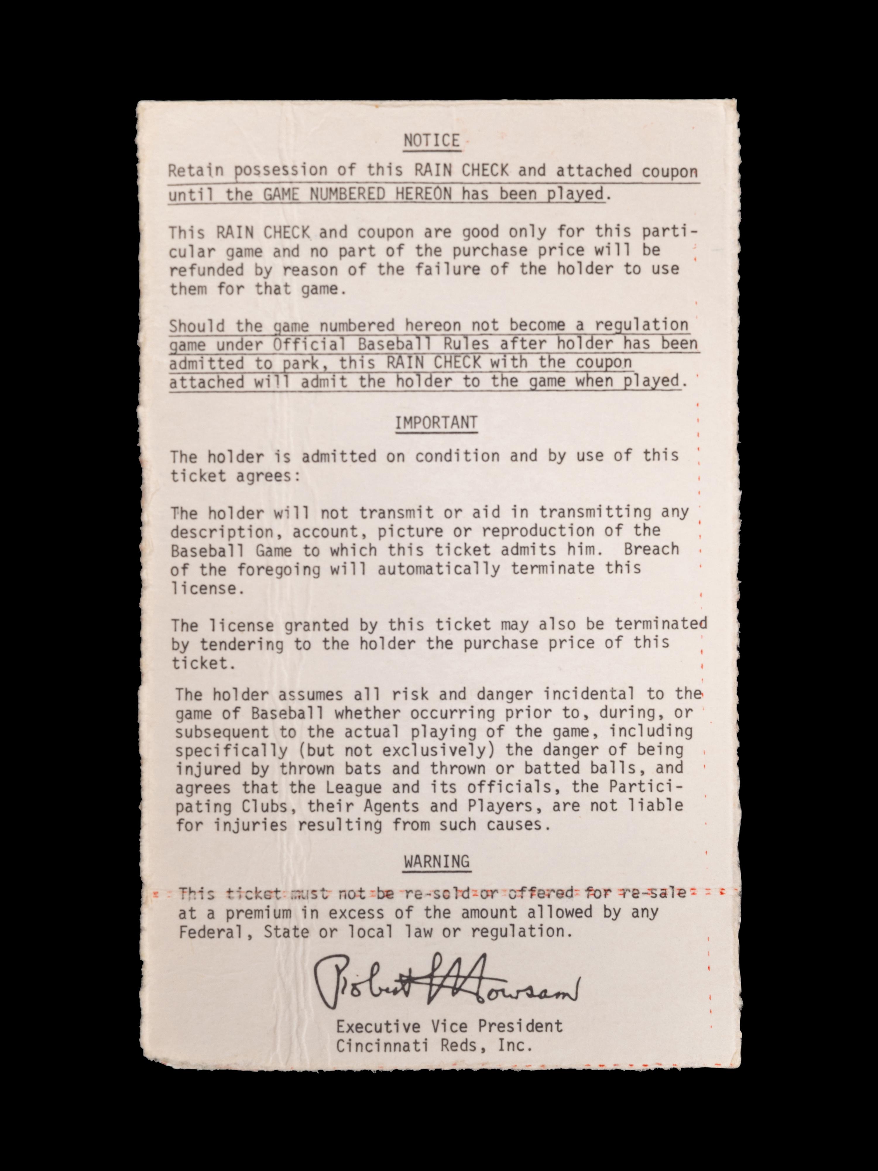 A Group of Significant 1972 Tickets From the Final Games of Roberto Clemente,