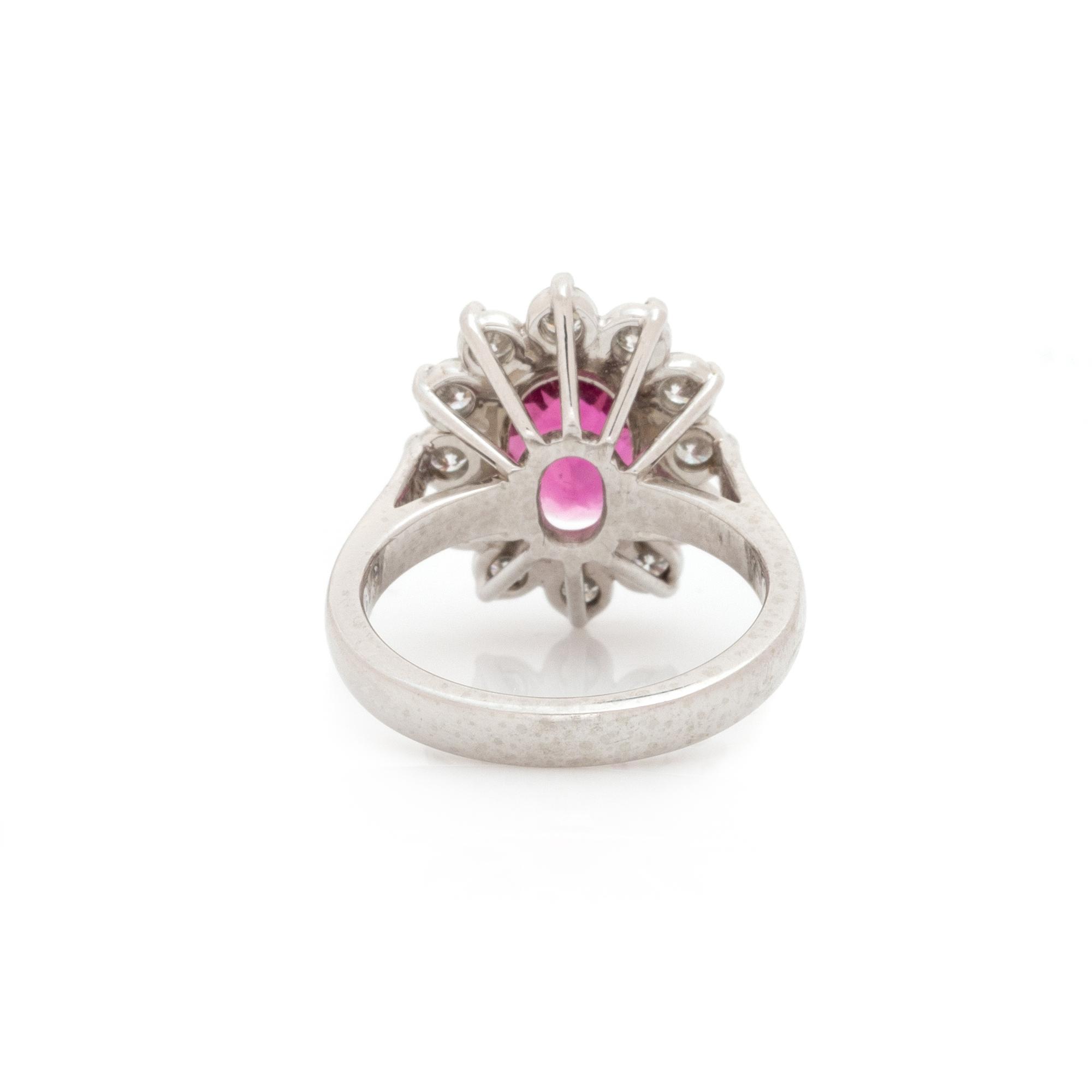 RUBELLITE AND DIAMOND RING