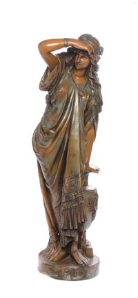 A Continental Terracotta Figure, Height 32 1/2 inches.