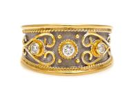 An 18 Karat Gold and Diamond Ring, Gikas, 6.10 dwts.