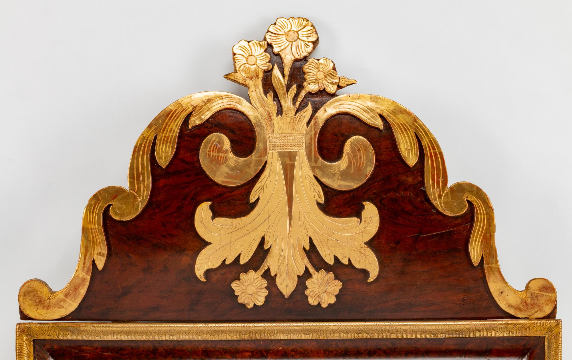 A Dutch Rococo Parcel-Gilt Walnut Mirror — 18TH CENTURY