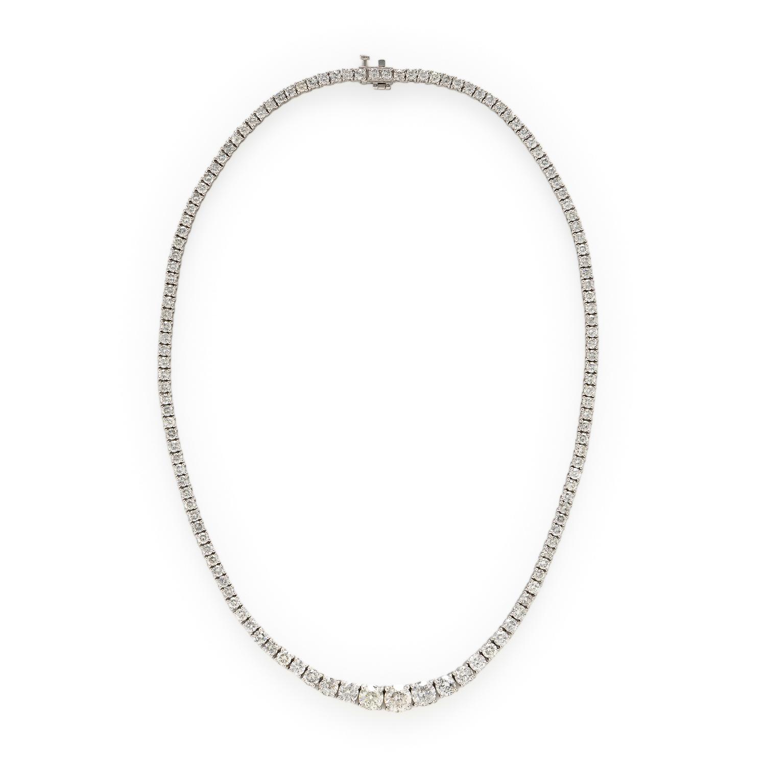 Diamond and White Gold Rivière Necklace
