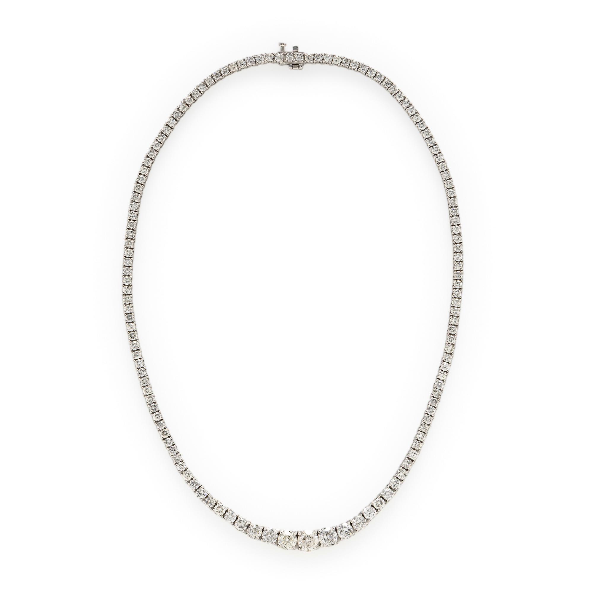 Diamond and White Gold Rivière Necklace