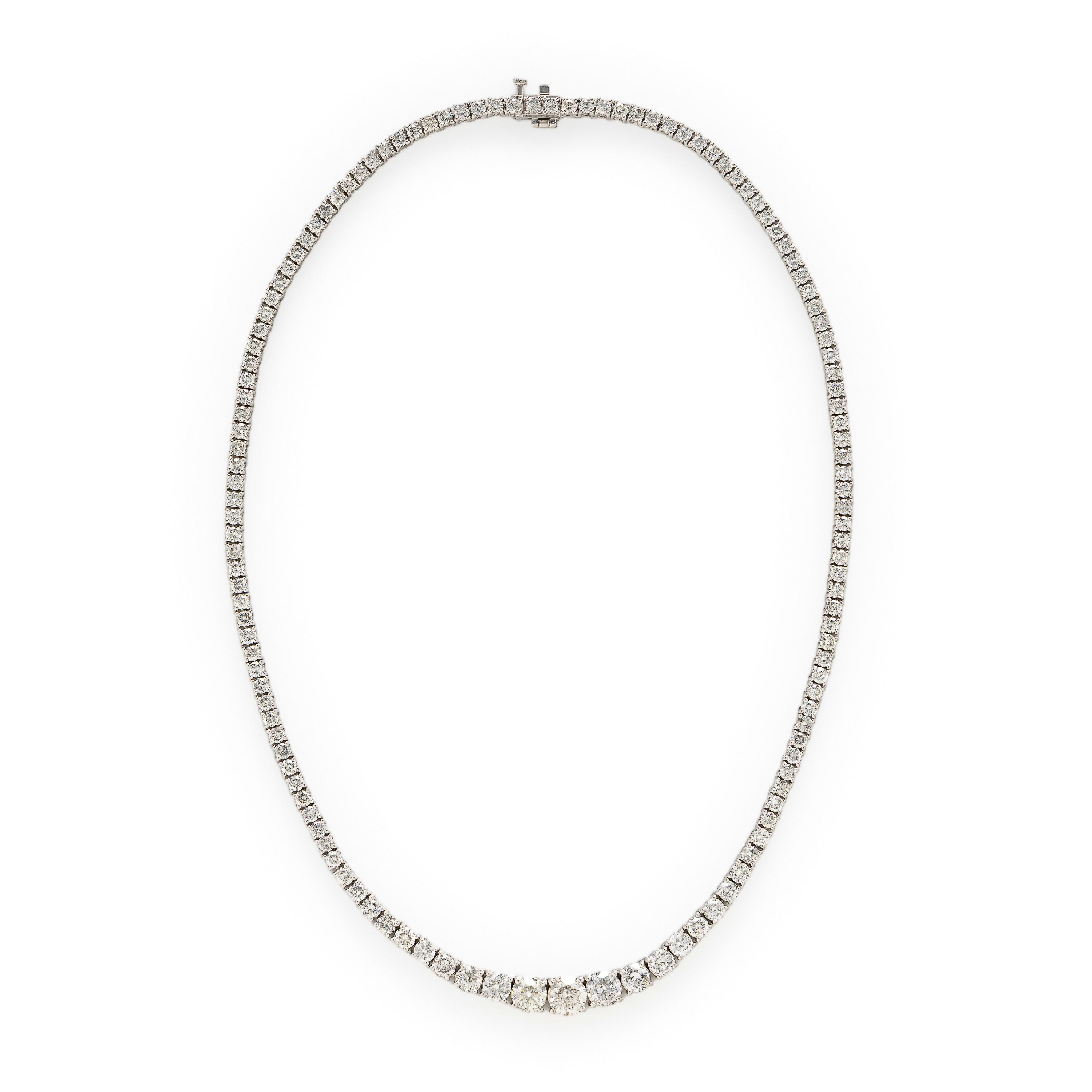Diamond and White Gold Rivière Necklace