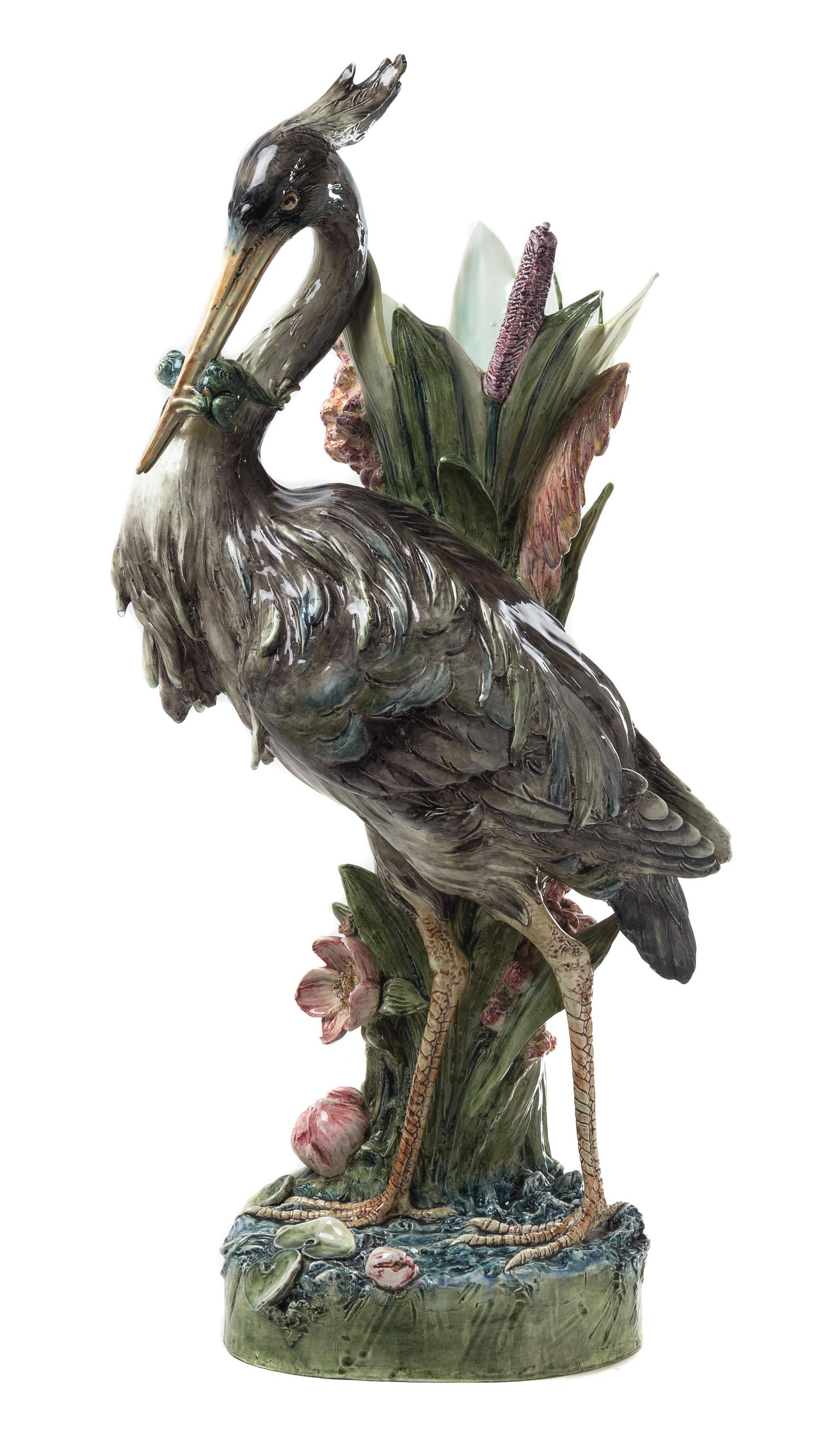 A Continental Majolica Umbrella Stand Height 40 inches. — CIRCA LATE 19TH/EARLY 20TH CENTURY