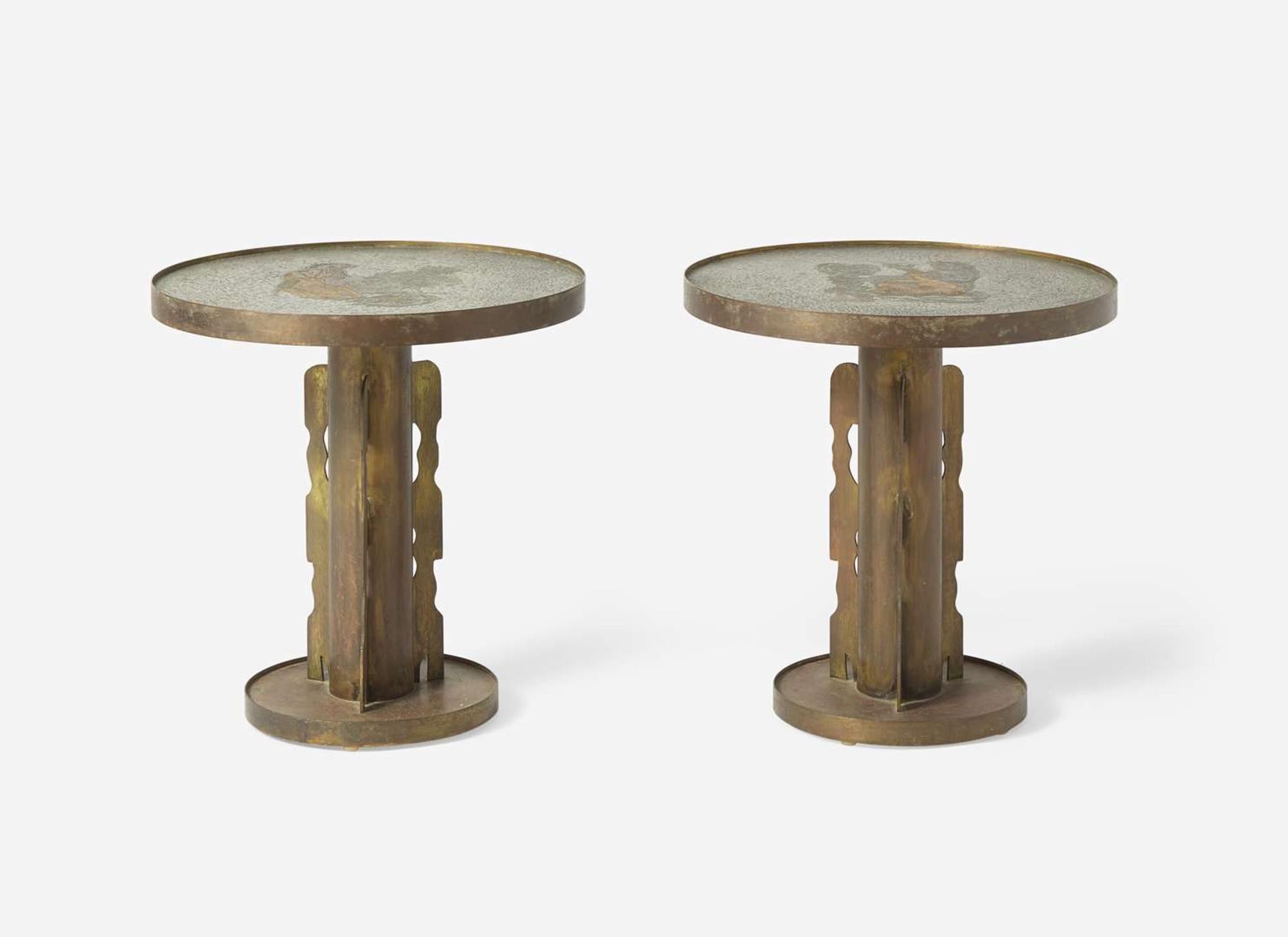 Philip and Kelvin LaVerne, Pair of "Etruscan" Occasional Tables