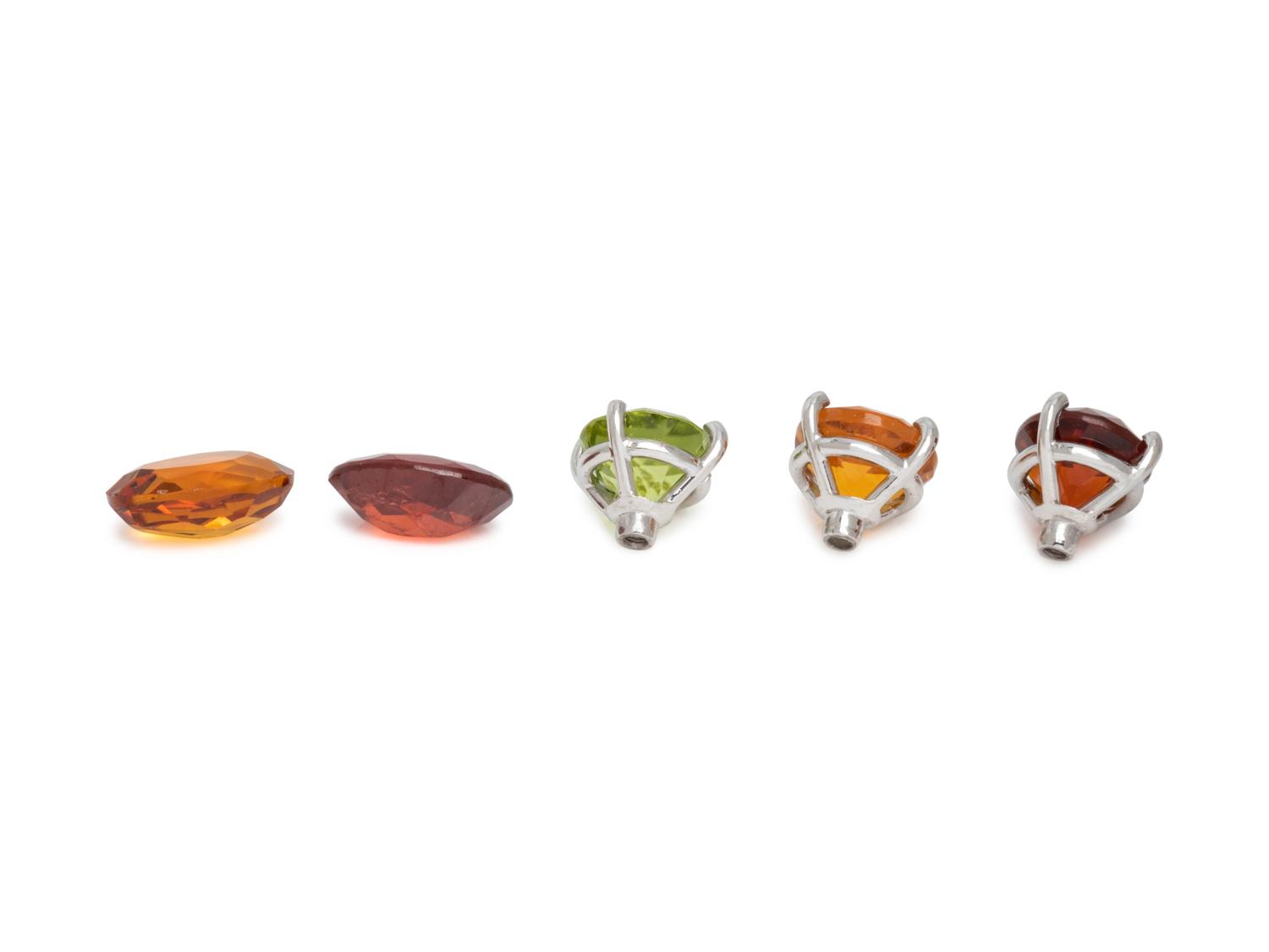 DIAMOND AND MULTIGEM CONVERTIBLE FLOWER BROOCH