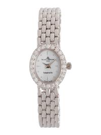BAUME & MERCIER FOR TIFFANY & CO., 14K WHITE GOLD AND DIAMOND WATCH