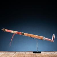 Sioux Quilled Pipe Stem, with Inlaid Catlinite Bowl