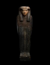 An Egyptian Painted Wood Anthropoid Coffin