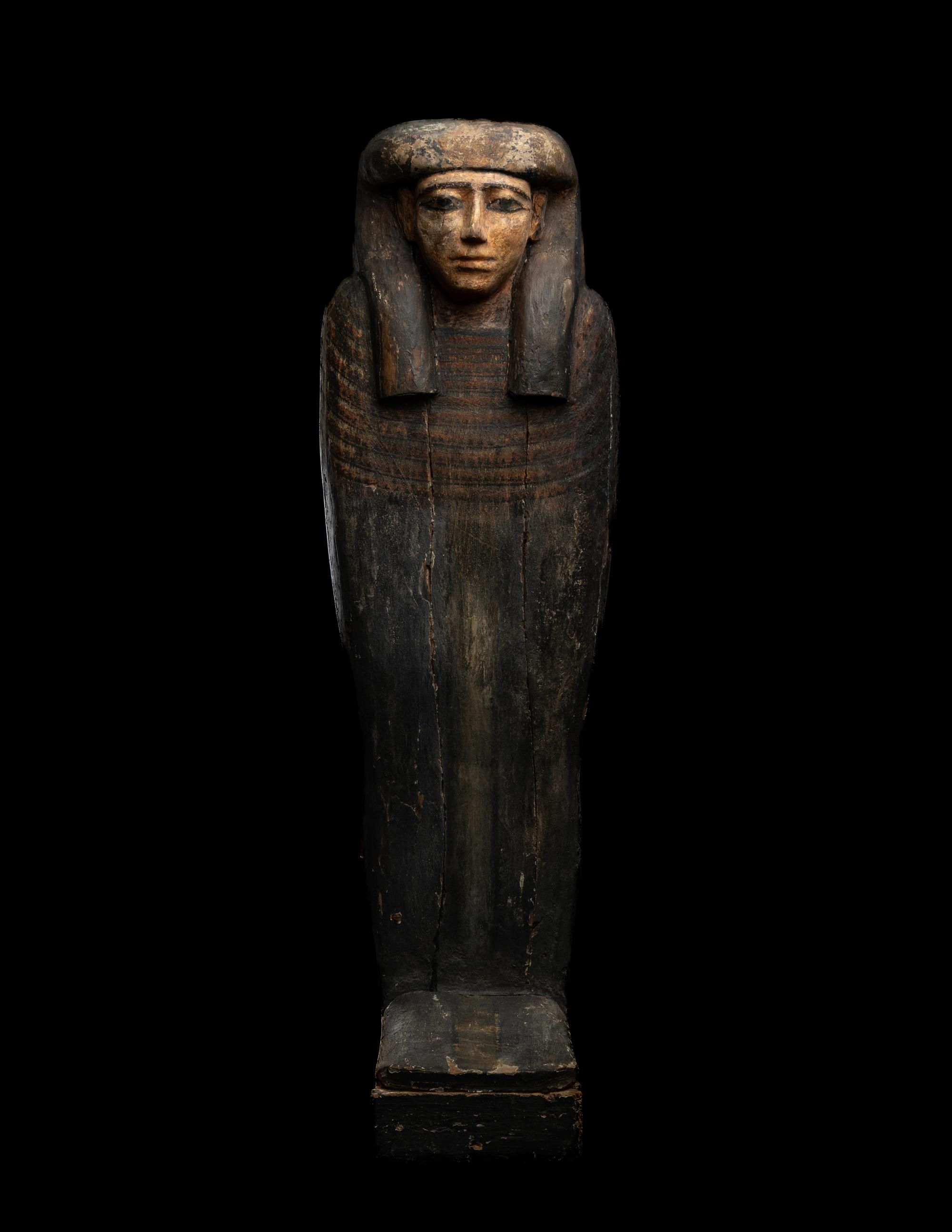 An Egyptian Painted Wood Anthropoid Coffin