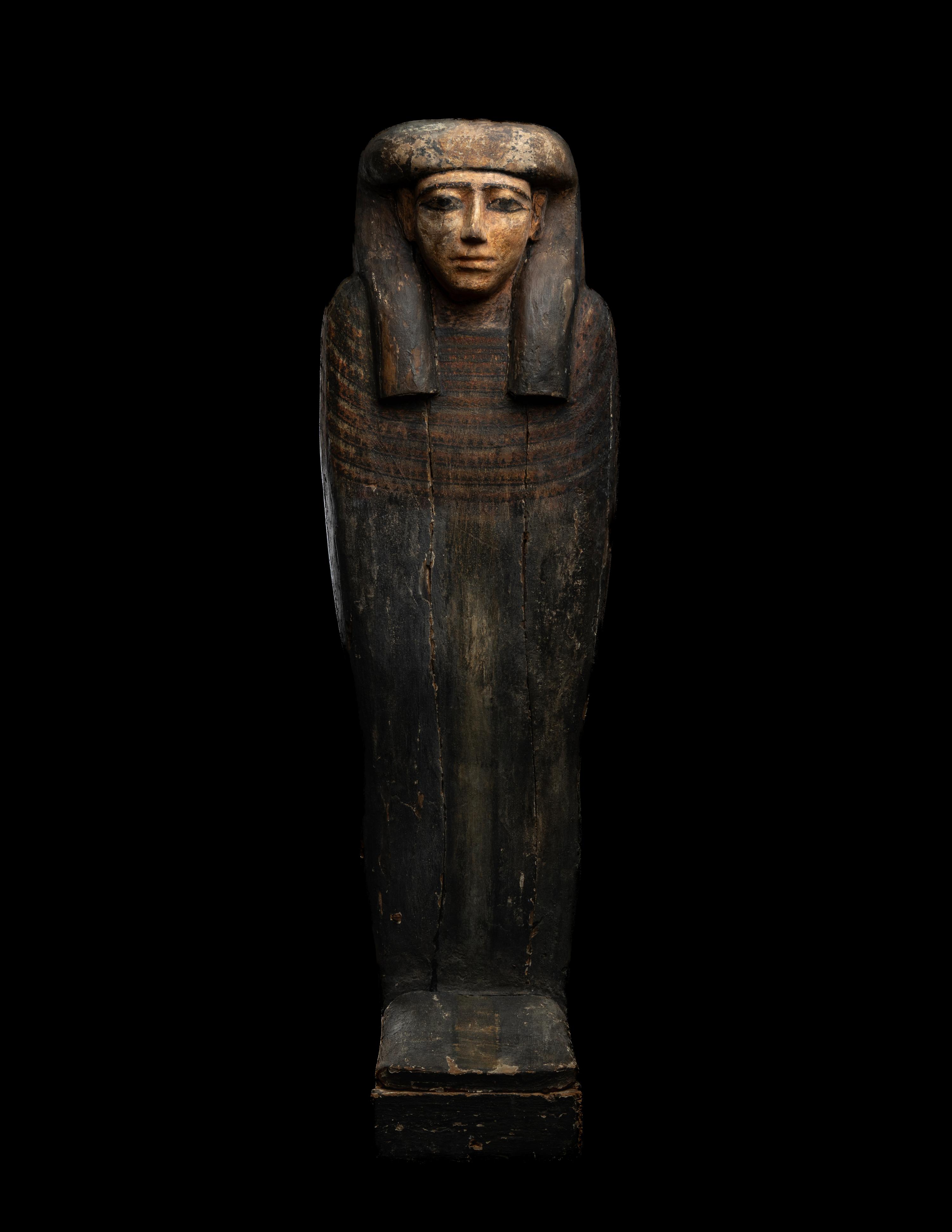 An Egyptian Painted Wood Anthropoid Coffin