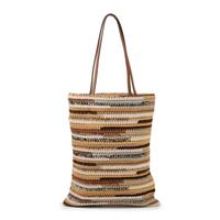 MIU MIU, STRIPED CROCHETED TOTE BAG