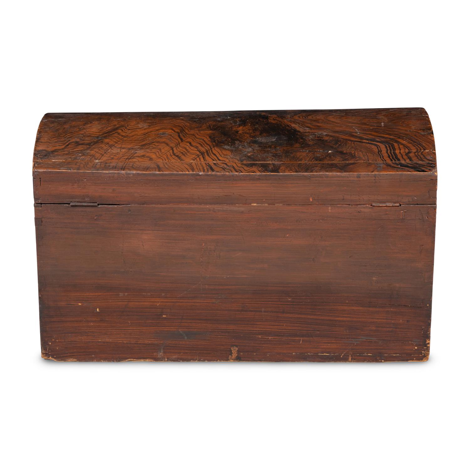 A Federal Grain-Painted Pine Domed-Top Blanket Chest
