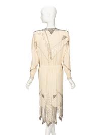 Fabrice, Beaded Cream Cocktail Dress