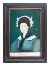 Four Reverse-Painted Glass Portraits