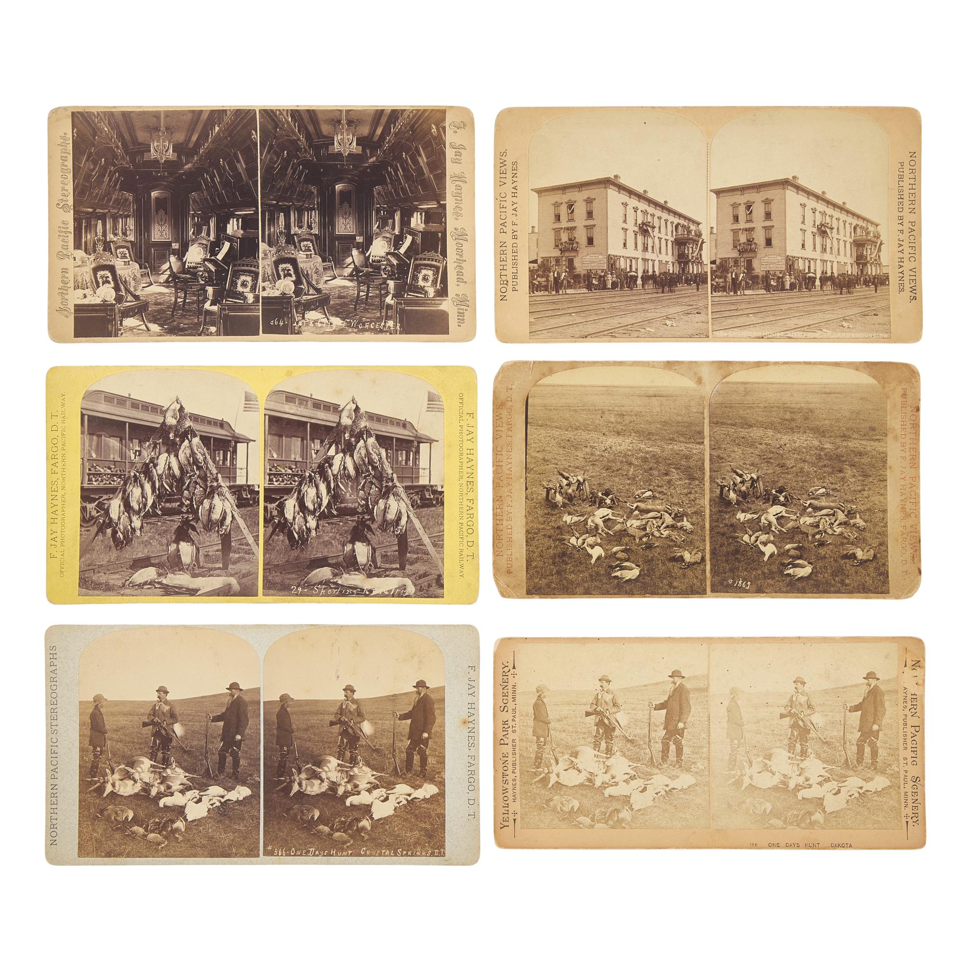 [Americana] Haynes, F. Jay. Group of 6 stereoviews documenting Villard's "Golden Spike" Excursion