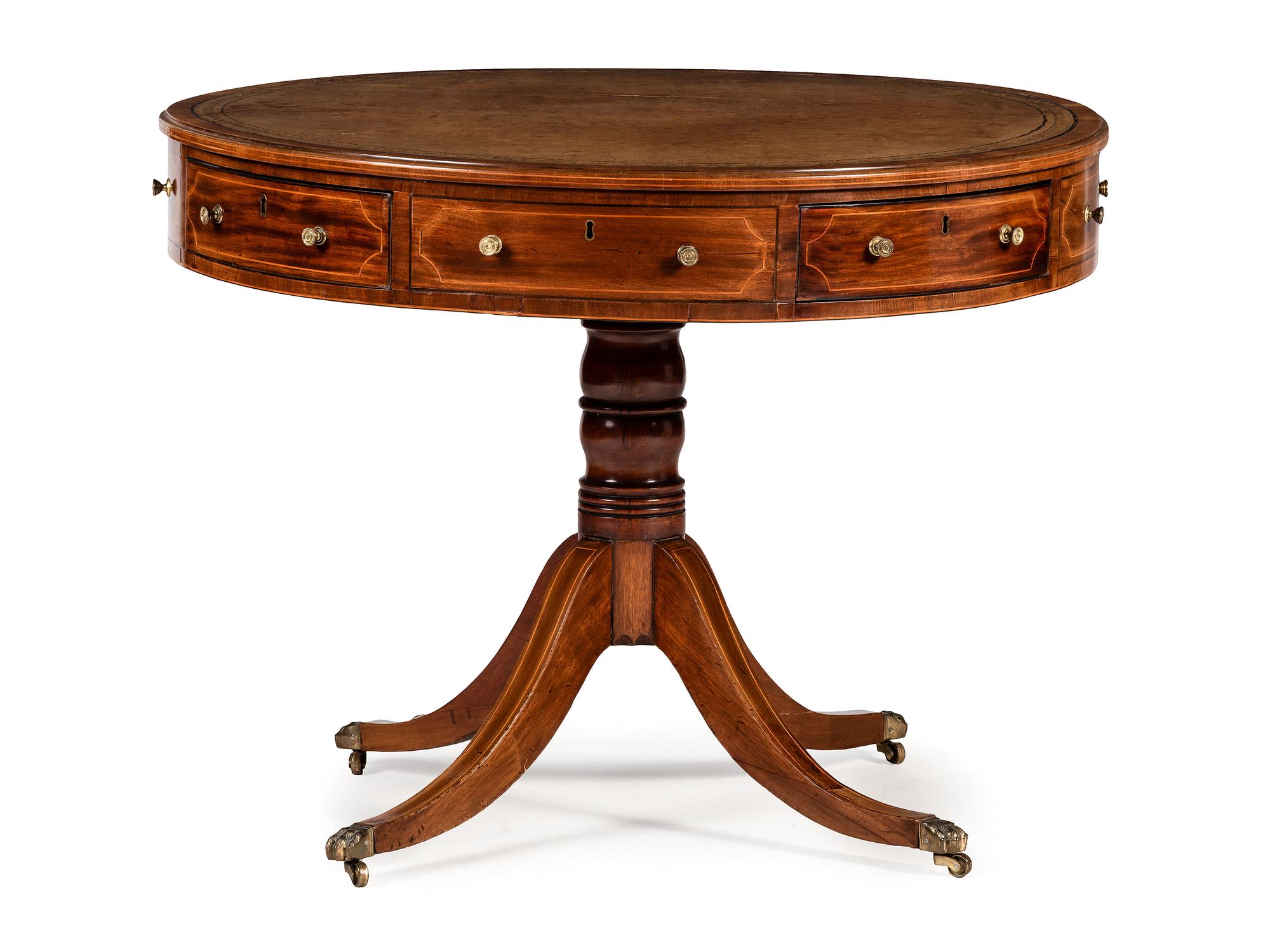 A Regency Mahogany Drum Table
