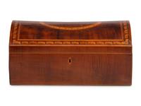 An English Inlaid Mahogany Domed-Top Document Box