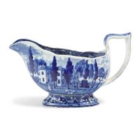A Group of Three Staffordshire Historical Blue Hoboken in New Jersey Transferware, Joseph Stubbs, Burslem, 1790-1829.