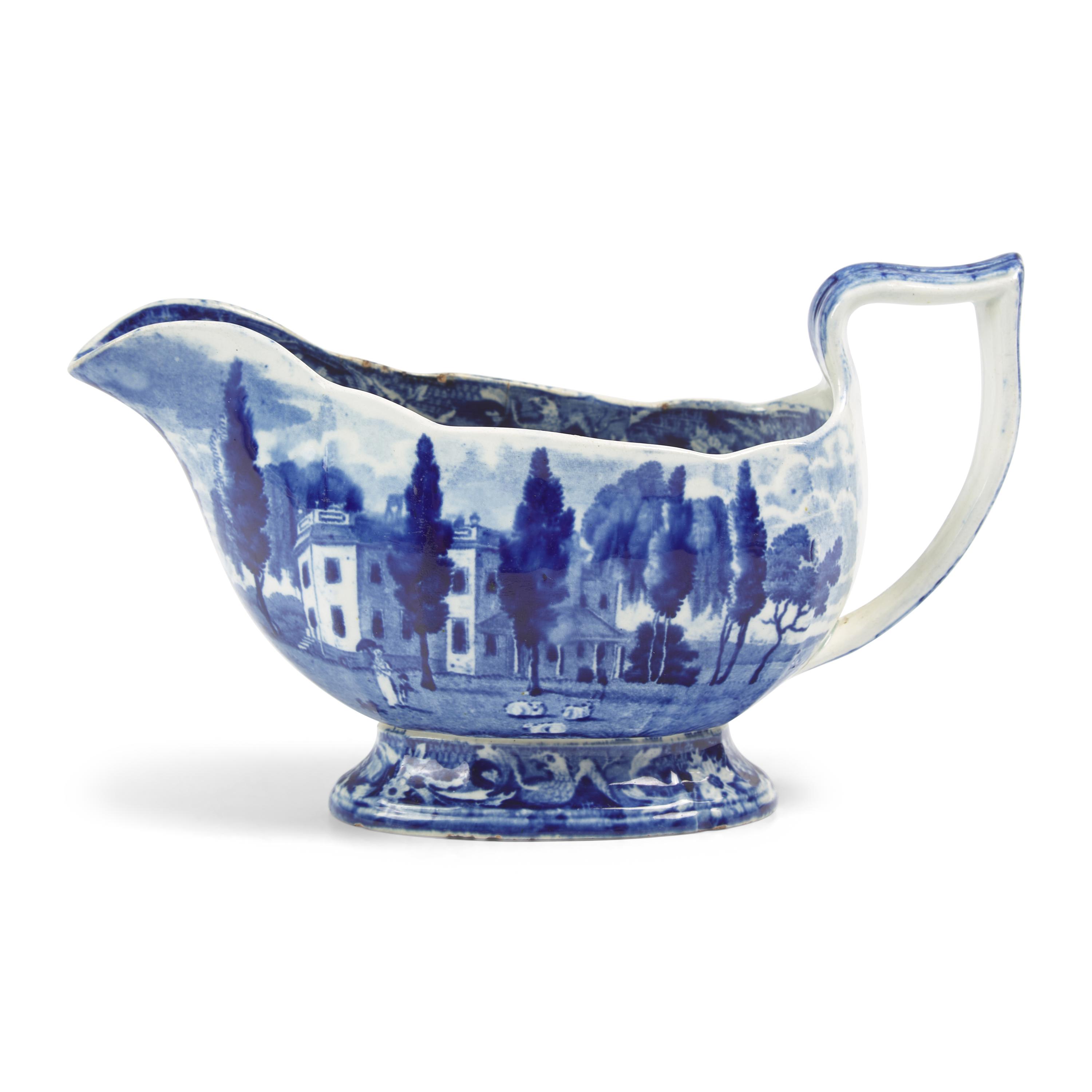 A Group of Three Staffordshire Historical Blue Hoboken in New Jersey Transferware, Joseph Stubbs, Burslem, 1790-1829.