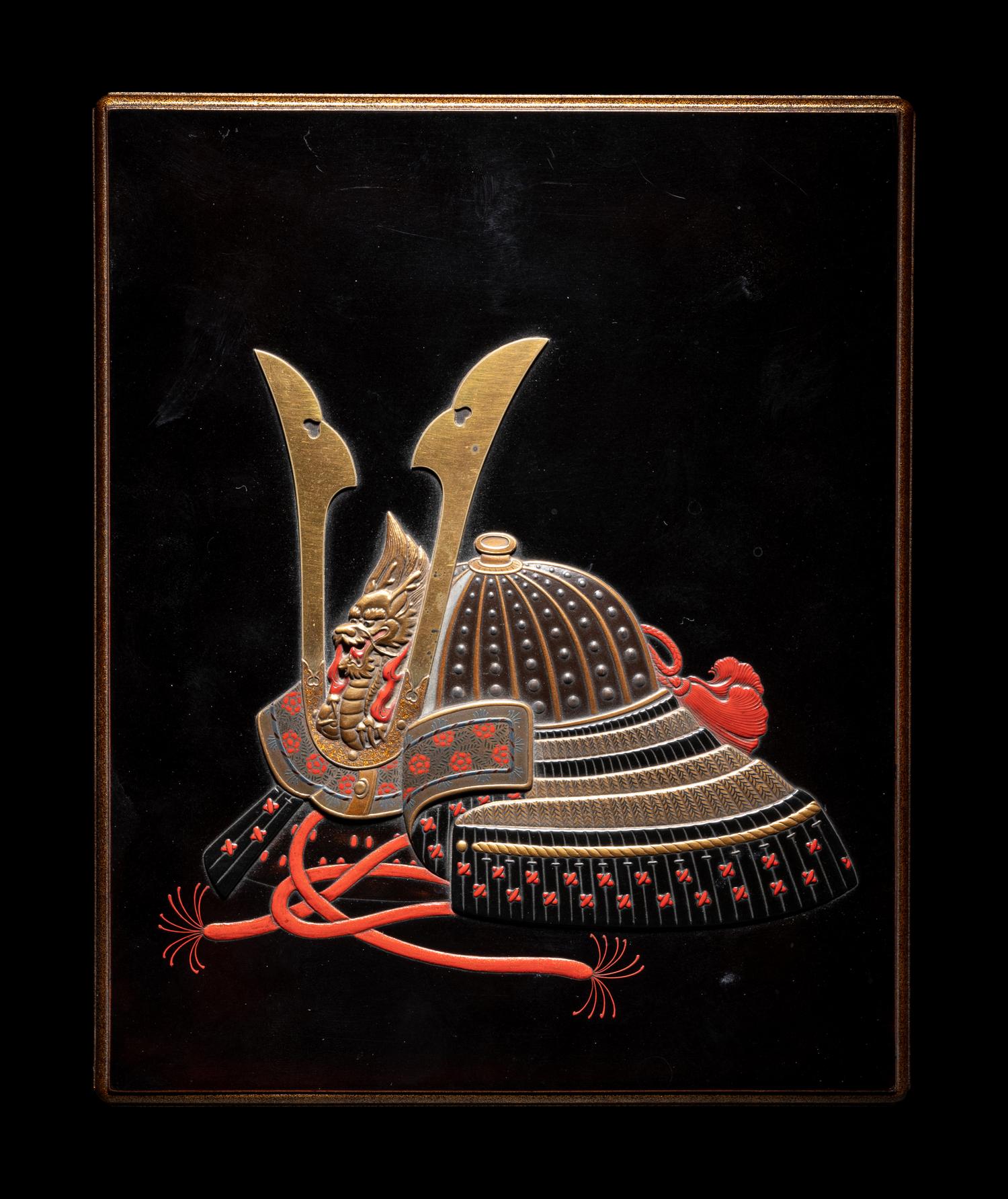 A Japanese Gold and Black Lacquer Writing Box, Suribako