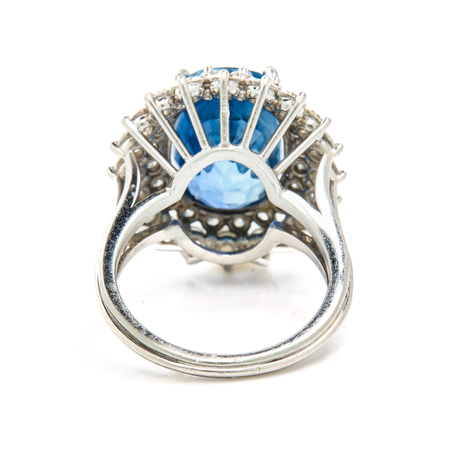 UNHEATED BURMESE SAPPHIRE AND DIAMOND RING