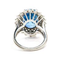 UNHEATED BURMESE SAPPHIRE AND DIAMOND RING