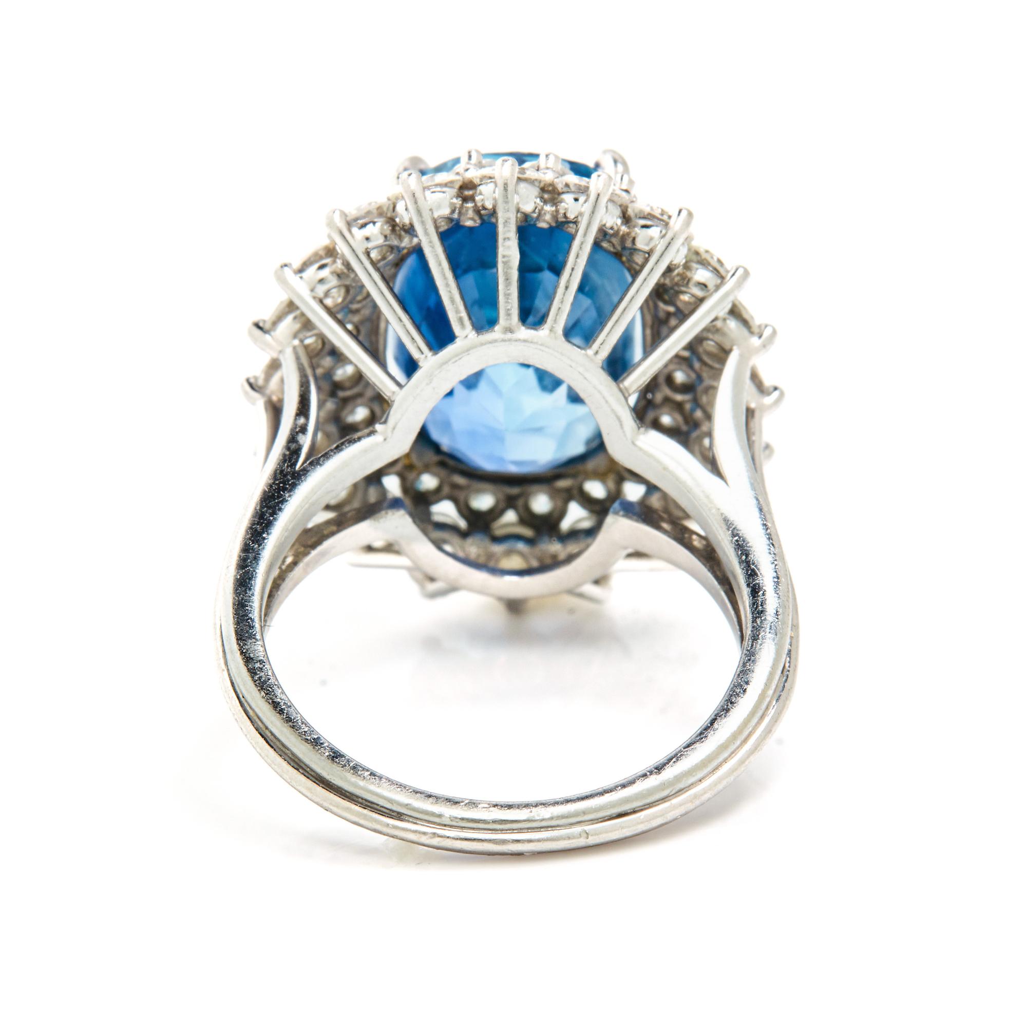 UNHEATED BURMESE SAPPHIRE AND DIAMOND RING