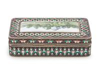 A Russian Silver and Enameled Snuff Box