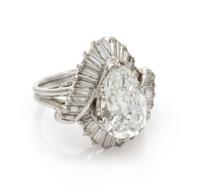 A Platinum and Diamond Ring, 5.00 dwts.