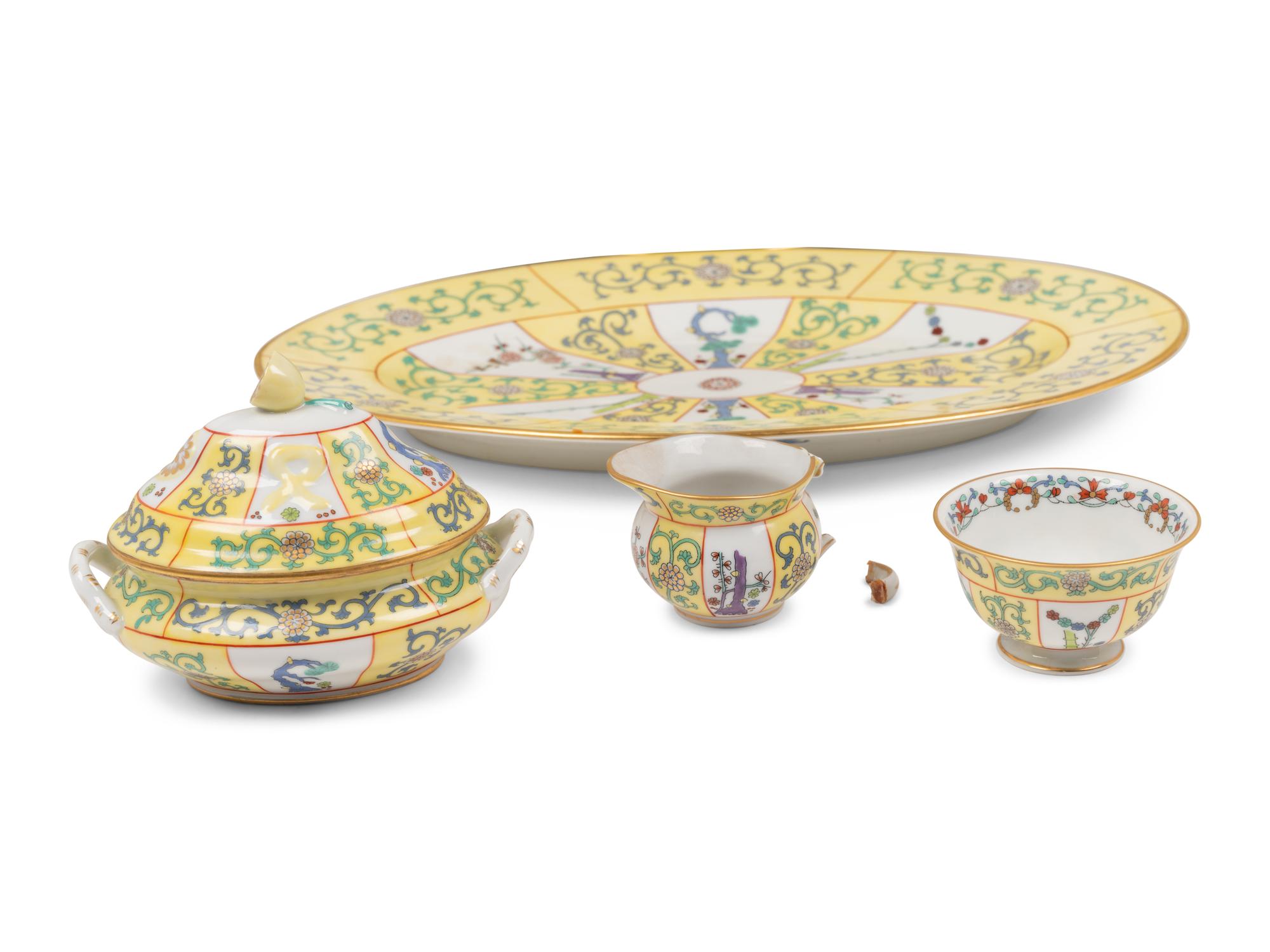 A Herend Yellow Dynasty Porcelain Service