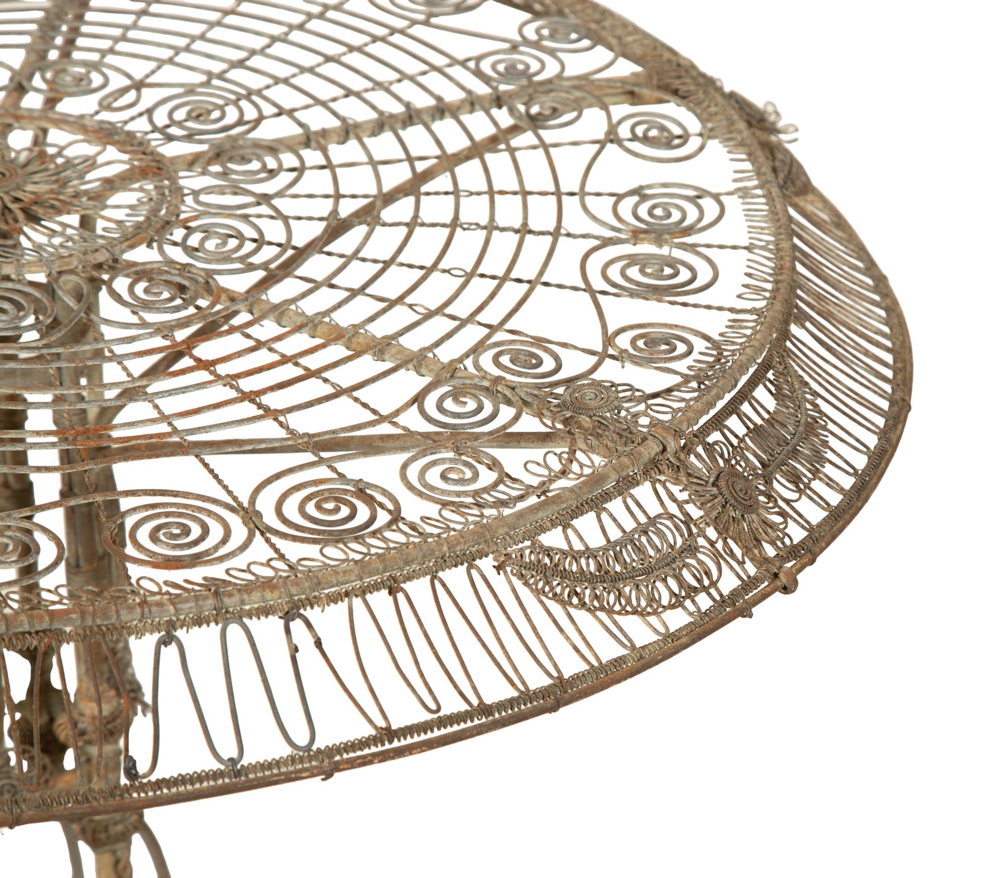A Victorian Wire Garden Table