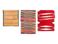 A Native American Rug and Two Woven Mats