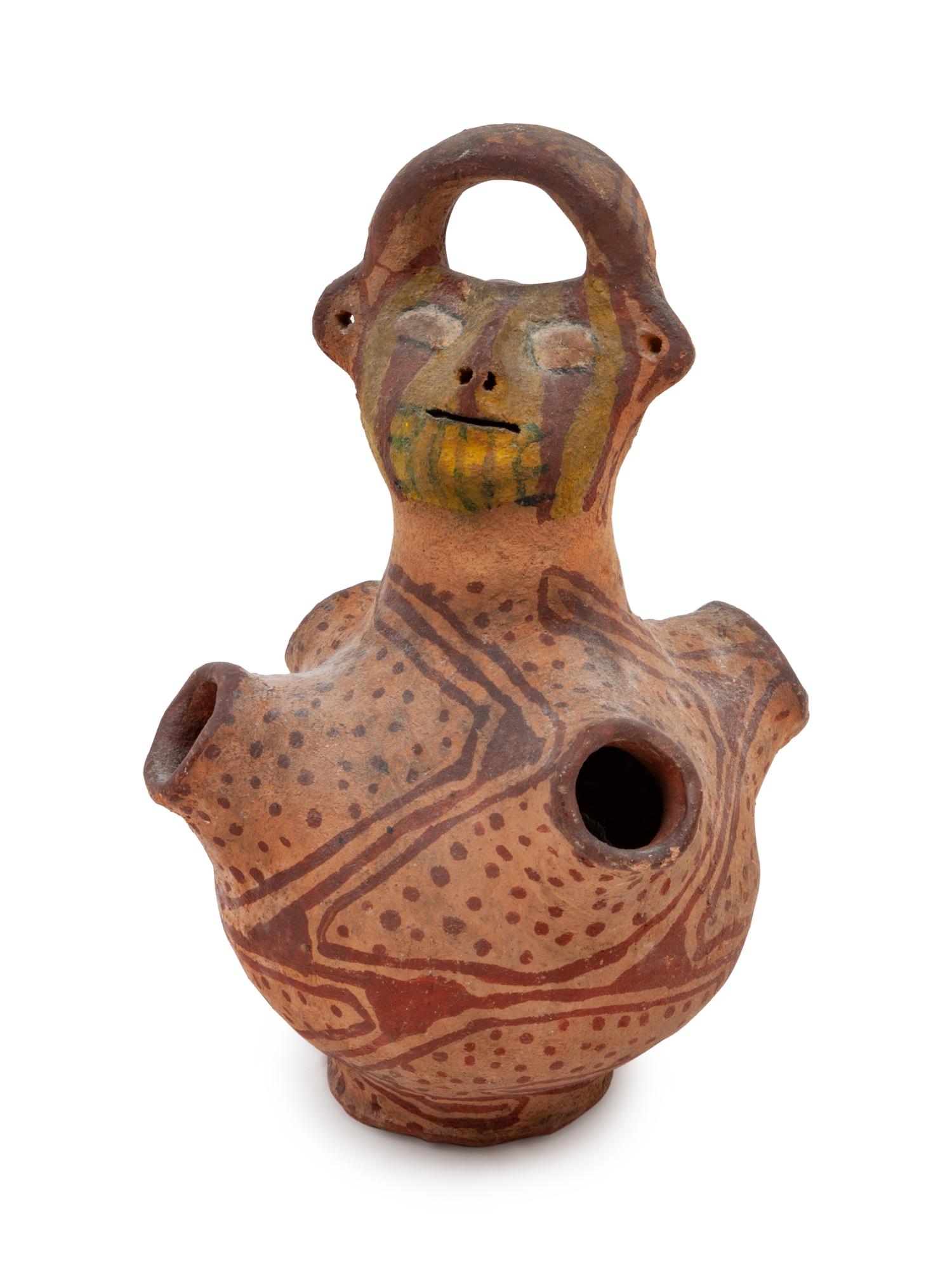 Mojave Polychrome Effigy Pottery Jar