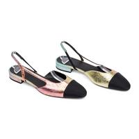 Chanel, Metallic Multicolor Leather Slingback Flats