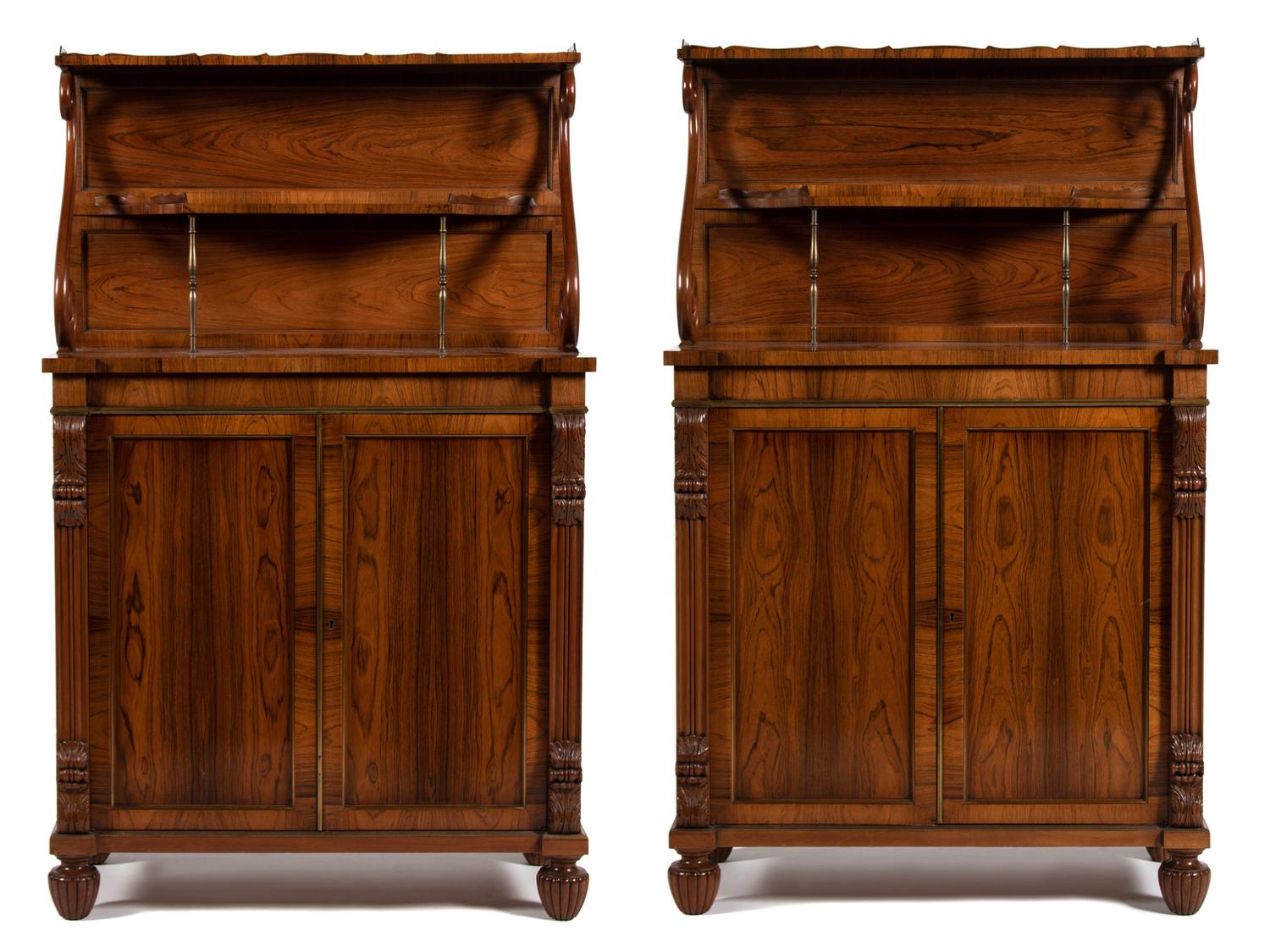 A Pair of Regency Style Rosewood Chiffonieres