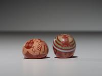 Miniature Sgraffito Pottery Seed Jars