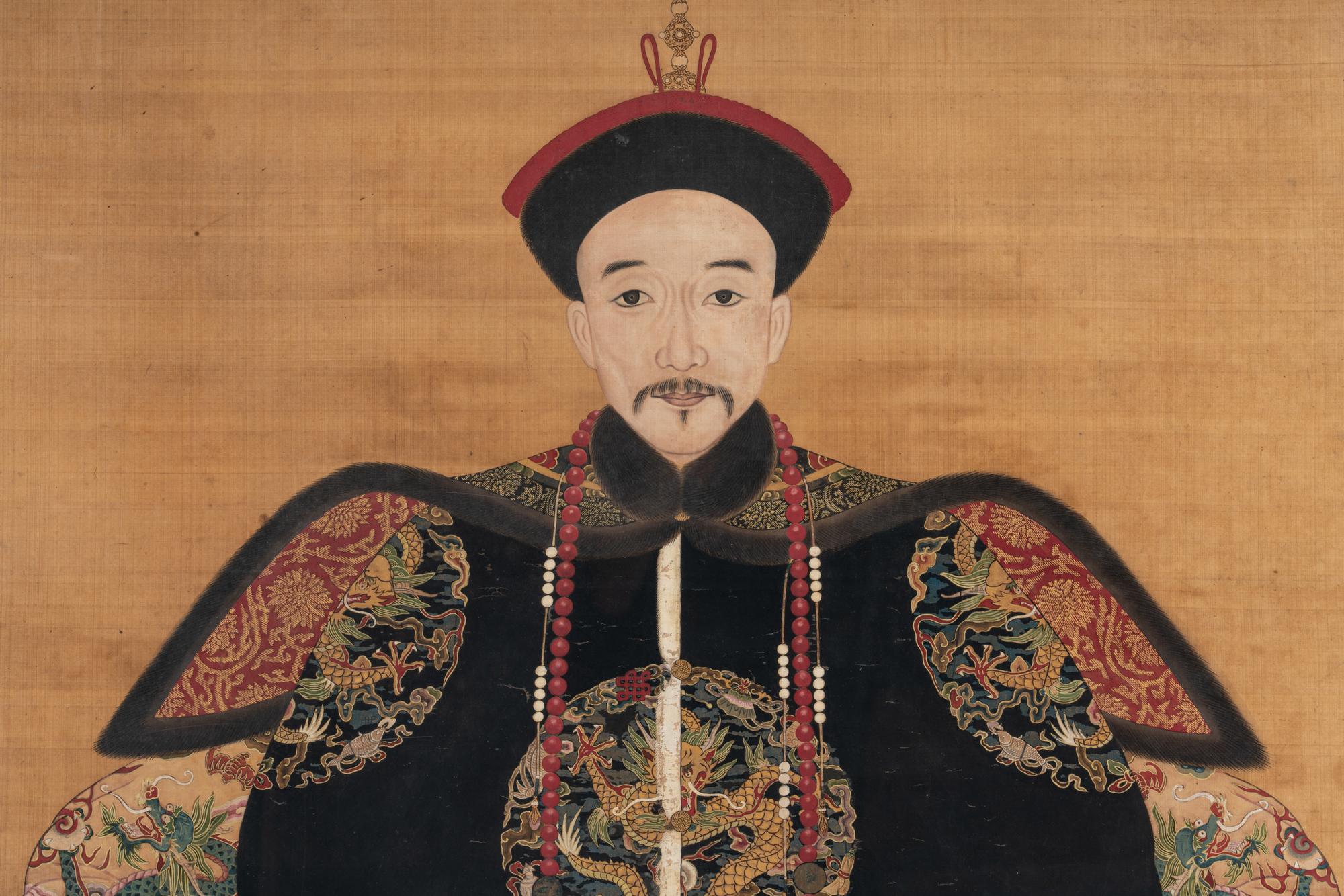 A Pair of Portraits of a Manchu Royal Prince and Princess