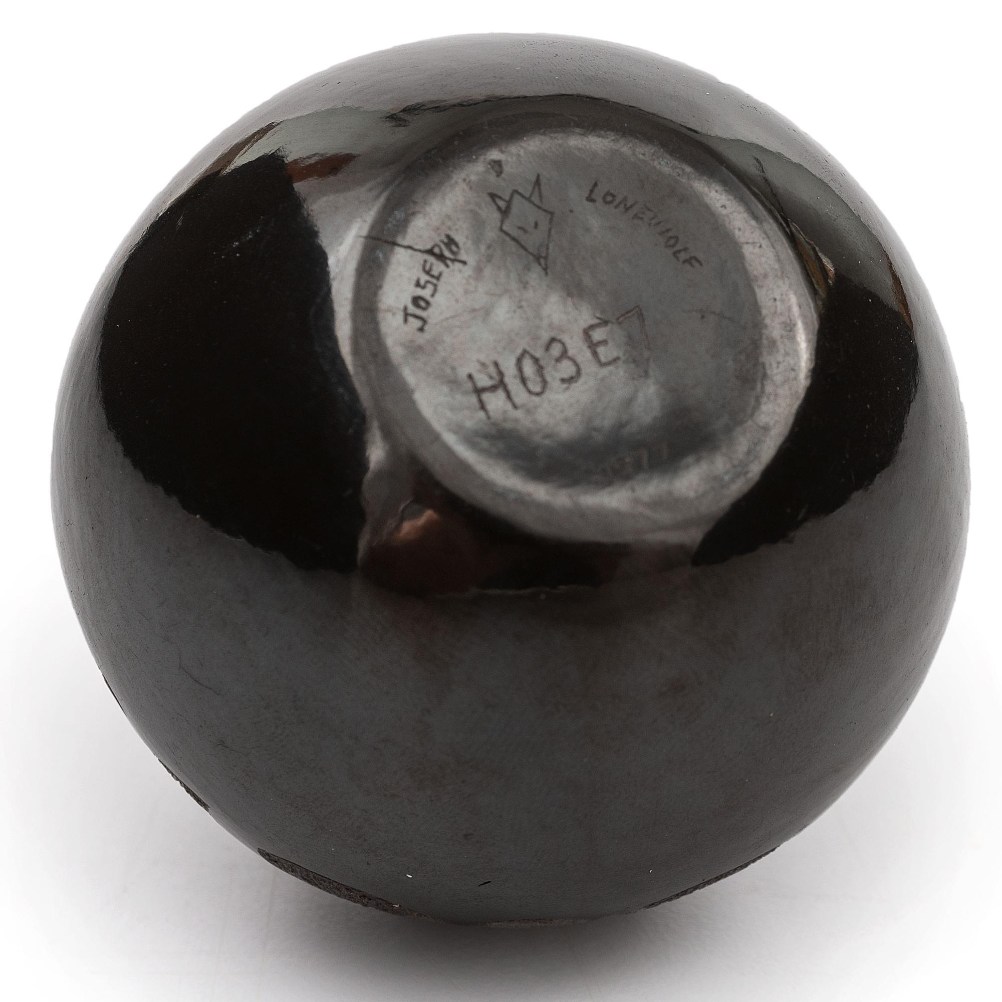Sgraffito Blackware Seed Jar