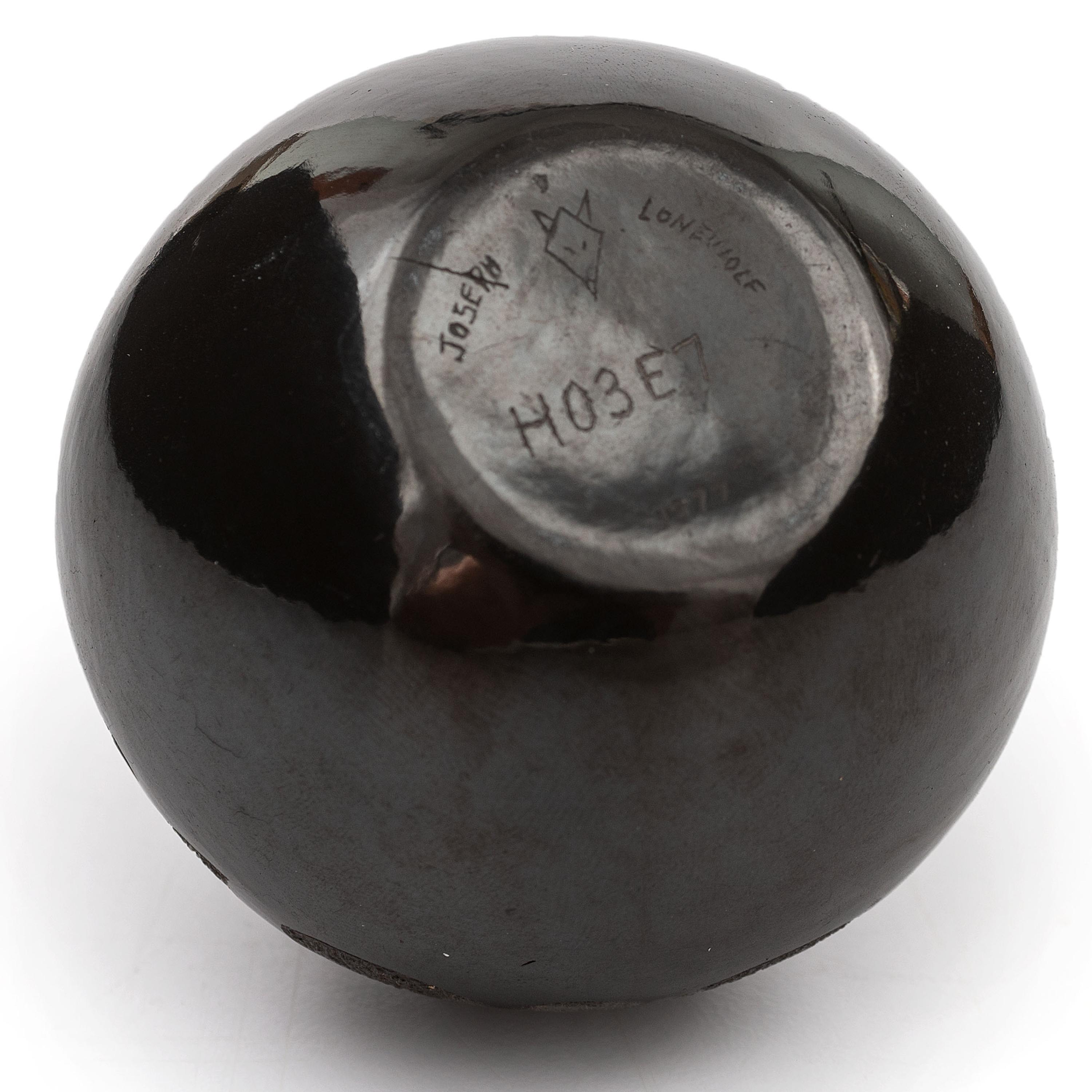 Sgraffito Blackware Seed Jar