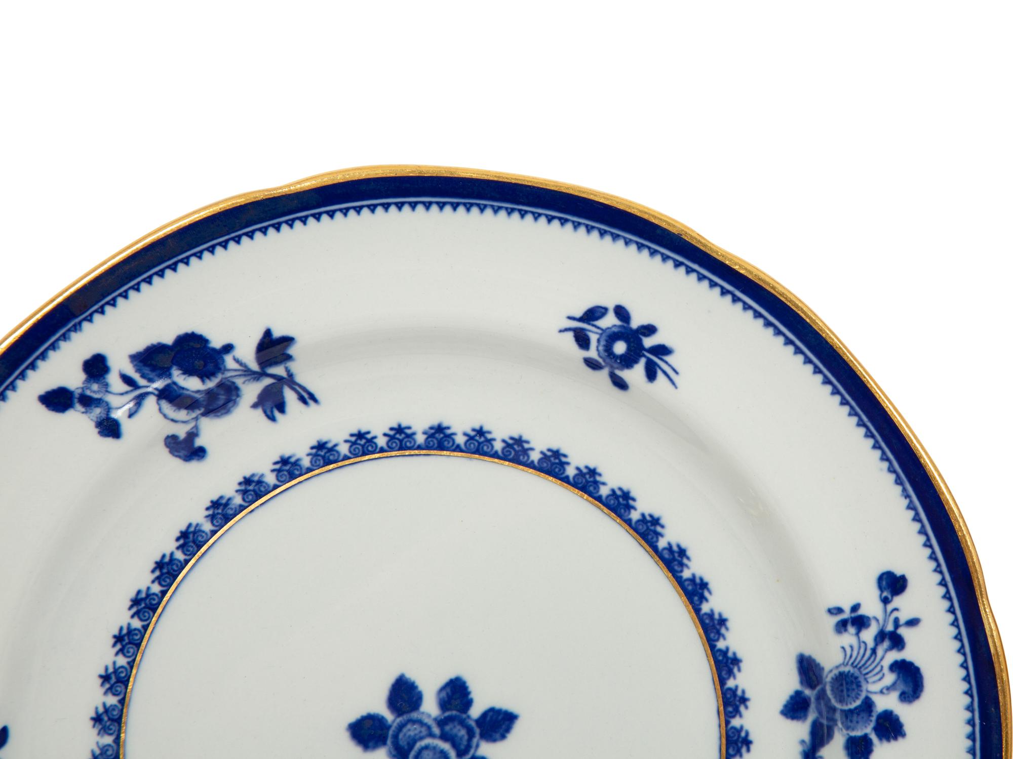 Eighteen Copeland Spode New Stone Lowestoft Style Porcelain Plates