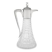 An English Silver Mounted Cut Glass Claret Jug