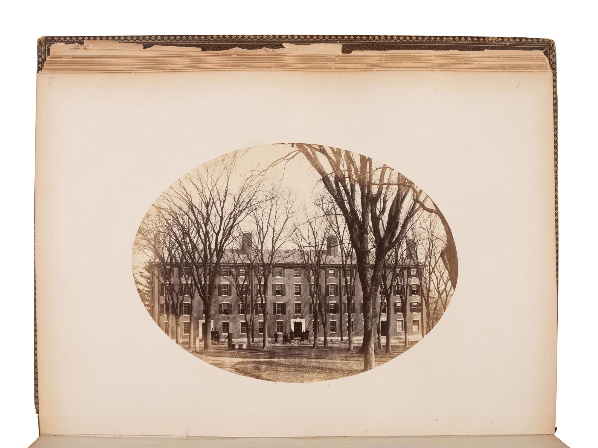 [CIVIL WAR]. The Class of 1865 Harvard College. Cambridge, MA. Yearbook containing albumen photographs of grounds, faculty, and students who later served in the Civil War.