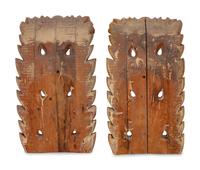 A Pair of Continental Painted and Giltwood Brackets